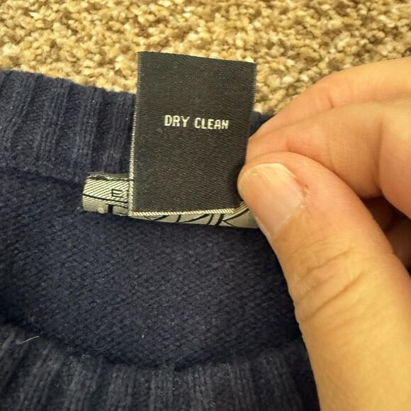 Jos. A. Bank Lambs Wool Blend Pullover Sweater Patterned Navy Men’s Size XL - Picture 3 of 9